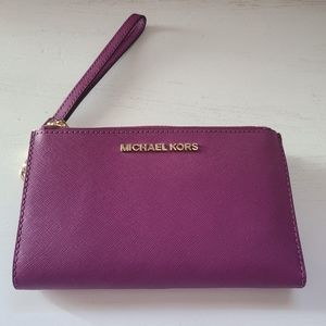 Michael Kors New w/Tags Leather Double Zip Wallet